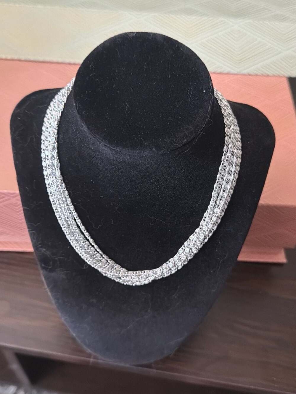 Sarah Coventry Vintage Silver-Tone 5-Strand Scroll Link Necklace